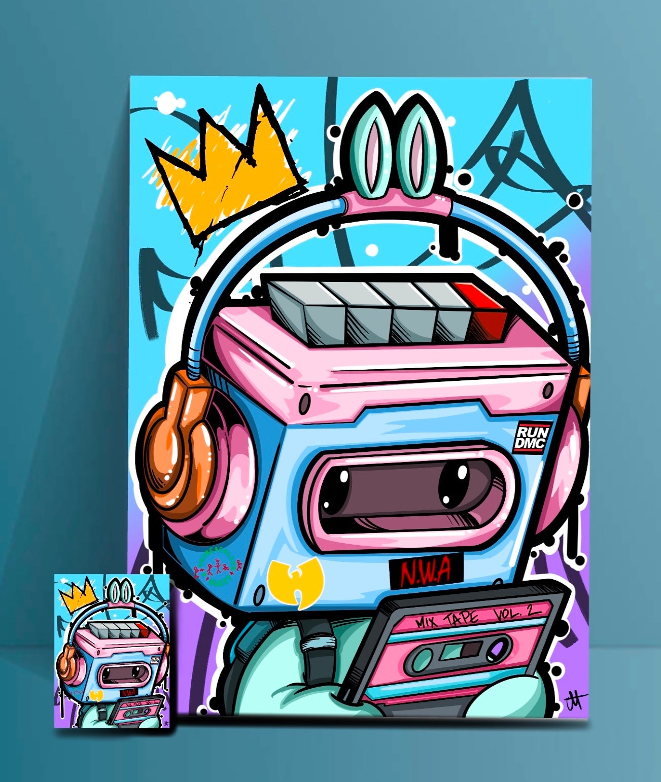 “Mix Tape Vol. 2” print and sticker set.